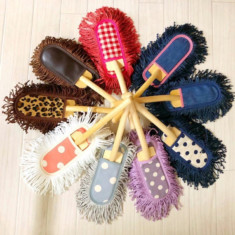 
            ＜むろの屋> 木製ハンドル付き デザインハンディモップ 全7色 【 掃除道具 おしゃれ ナチュラル 北欧 インテリア 引っ越し 祝い 掃除 大掃除 そうじ モップ 丸洗い可能 便利  経済的 日用品 HYLON 】 　
          