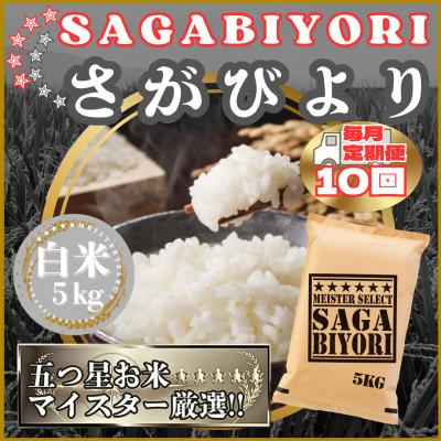 ふるさと納税 江北町 【毎月定期便】さがびより白米5kg(江北町)全10回