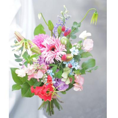 ふるさと納税 高知市 【毎月定期便】生花花束 ブーケM初回花瓶付【CG023】全6回 |  | 02