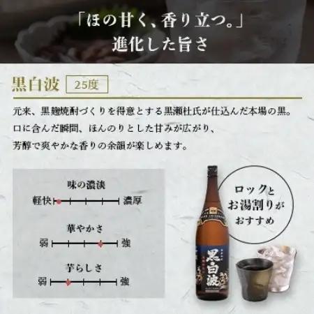 【毎月定期便】さつま白波＆黒白波900ml　各2パックセット全3回【配送不可地域：離島】【4088735】