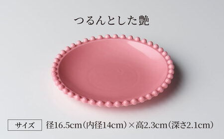 【美濃焼】ティアラ プレート 16cm スイートピンク 2枚セット【Primitive陶舎花＊花】食器 ケーキ皿 パン皿 写真映え 洋風 ヨーロッパ風 カフェ風 かわいい おしゃれ [MFZ005]