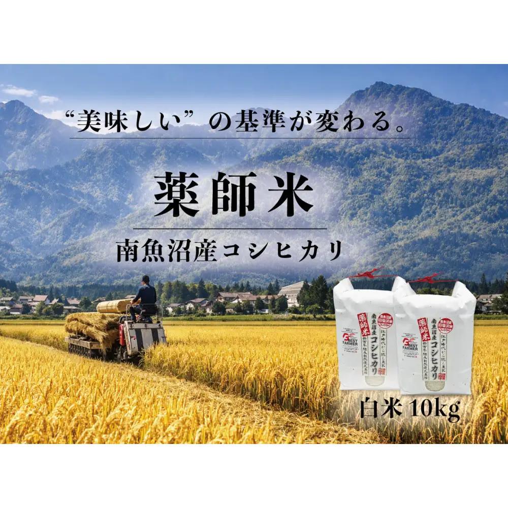 【南魚沼市食味コンテスト優秀賞】南魚沼産コシヒカリ 白米10kg(5kg×2袋)｜薬師米（農家直送）令和7年産【銘柄米 ブランド米 精米 こしひかり コシヒカリ 魚沼産 新潟米 産地直送 お米 米 こめ コメ ご飯 御飯 ごはん】