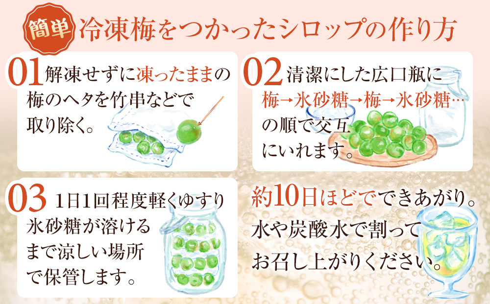 冷凍 紀州南高梅 青梅   約10kg   L～4Lサイズ混合 ご家庭用