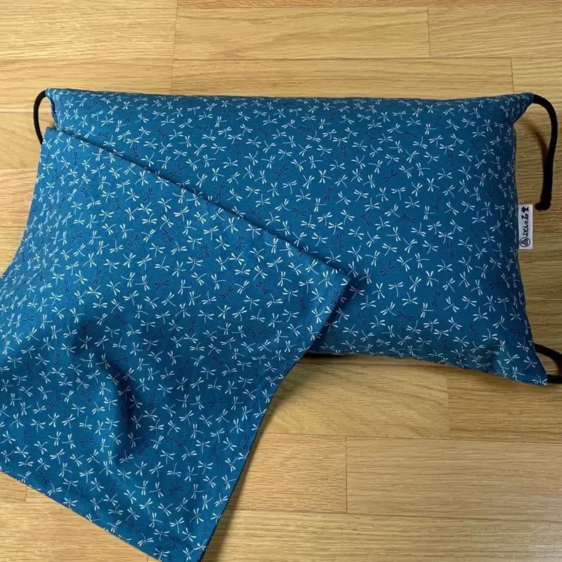 天然そば枕 青 カバー付き 枕