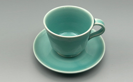 青釉 コーヒーカップ ＆ ソーサー 陶器 カップ コップ 食器 食洗機OK カップアンドソーサー 化粧箱 ギフト 贈り物 贈答 淡路島 洲本市