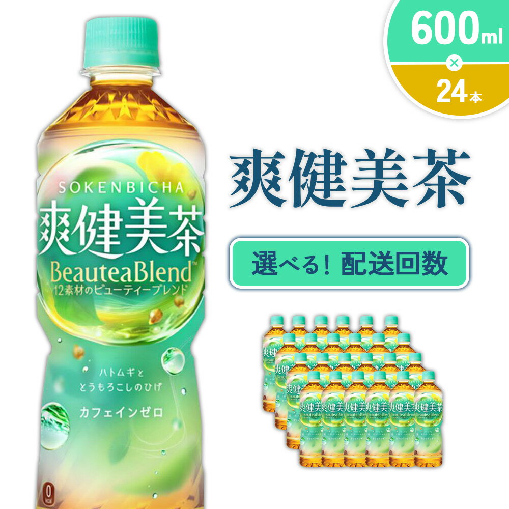 【ふるさと納税】【発送回数 選べる】爽健美茶 600ml PET【コカ・コーラ】ペットボトル 1ケース(24本) 定期便 2回(48本)3回(72本) セット お茶 カフェインゼロ ノンカフェイン ハトムギ ブレンド茶 飲料 ドリンク 500ml + 100ml 送料無料