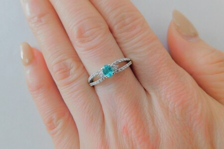 【ふるなび限定】【一点もの】Pt900　ブラジル産パライバトルマリン（0.25ct）ダイヤモンドリング　K55　K06118-H　FN-Limited-SP