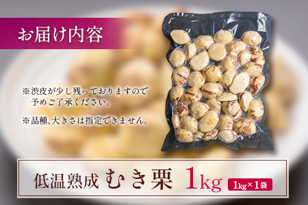 ＜訳あり＞期間限定 国産 低温熟成栗（むき栗）1kg 産地直送 お取り寄せ 熟成宝珠栗 宮崎県新富町産【C387】
