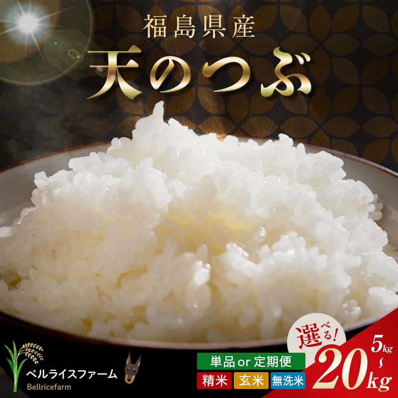 【ふるさと納税】 ＼精米 5kgのみ期間限定寄附額／《選べる種類・容量・回数》 〈先行予約〉令和8年産 農家直送 ベルライスファーム 天のつぶ 精米 無洗米 玄米 5kg 10kg 20kg 単品 3回 6回 9回 12回 F6U-446var