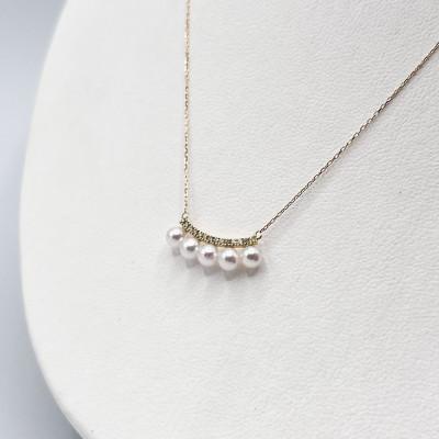 ふるさと納税 伊勢市 K18YGダイヤモンド0.07ct アコヤ真珠ペンダント3.5mmUP　1888 |  | 01