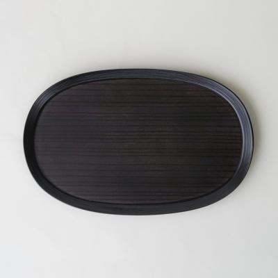 ふるさと納税 弘前市 BUNACO オーバルトレイ Sサイズ (ブラック) お盆 トレイ|24_brb-200101a |  | 01