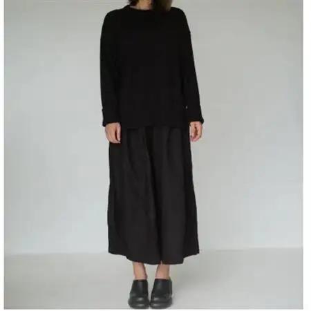 【ezu】monochrome sweater black /コットン100%◆黒◆Lサイズ【1720354】