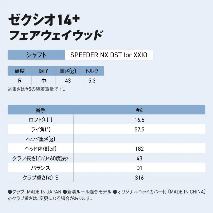 ゼクシオ 14＋ フェアウェイウッド【4/R】《2025年モデル》ゴルフボールセット〔GY-C702-4R〕
