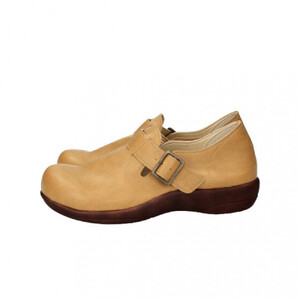 ベルトコンフォートシューズ｜マスタード LL(24.5cm) レディース スリッポン 幅広 甲高 外反母趾 ゆったり幅 大人気 靴