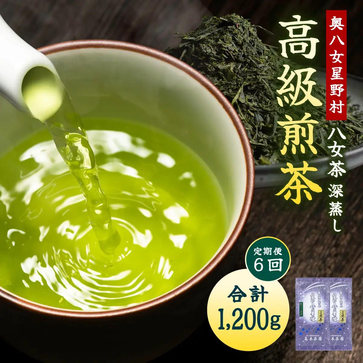 ≪定期便・全6回≫奥八女星野村 八女茶 高級煎茶 深蒸し茶 100g×2袋