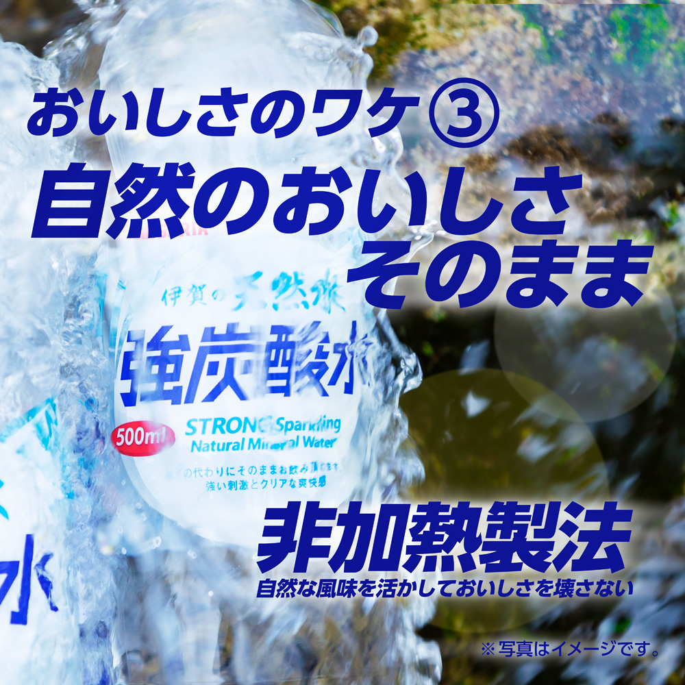 炭酸水 サンガリア 伊賀の天然水 強炭酸水2ケース（500ml×48本）【igge0001】