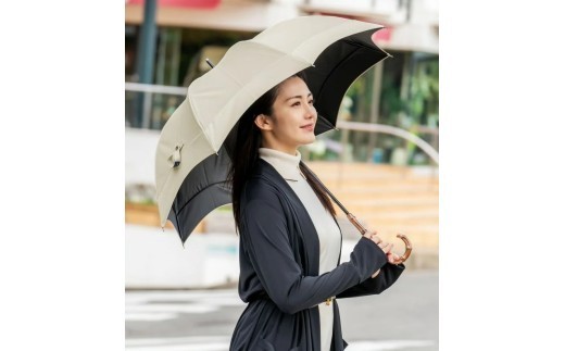 ロサブラン【日傘】ミドル コンビアーチ【55cm】【シャンパンベージュ×ベージュ】 | 100％ 完全遮光 晴雨兼用 Rose blanc 傘 カサ uvカット 遮光 遮熱 涼感 紫外線対策 1級遮光 ファッション レディース メンズ ファッション おしゃれ 小物 ギフト プレゼント