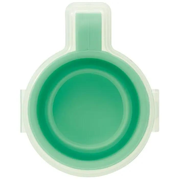 シリコーン製携帯ミニコップ 120ml ミントグリーン 折りたたみ シリコン 専用ケース付き 外出 おでかけ うがい 歯みがき はみがき 服薬 薬 便利 たためるミニコップ パステルグリーン〈スケータ