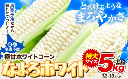 【特大】 とうもろこし 極甘 ホワイトコーン 「 なよろホワイト 」 5kg 以上 11～13本 特大 サイズ《 7月 下旬- 9月 中旬頃出荷予定》 朝採れ 真空予冷 冷蔵 高糖度 夏野菜 セット 今が旬 トウモロコシ ギフト お中元 コーン ピュアホワイト とうもろこし とうもろこし とうもろこし とうもろこし とうもろこし とうもろこし とうもろこし とうもろこし とうもろこし とうもろこし とうもろこし とうもろこし とうもろこし とうもろこし とうもろこし とうもろこし とうもろこし とうもろこし