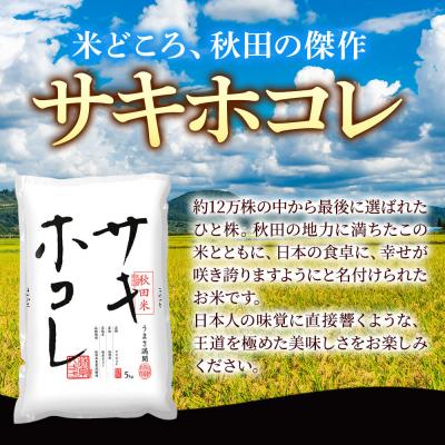 ふるさと納税 秋田市 定期便4ヶ月 サキホコレ【白米】秋田県産 15kg(5kg×3袋)|15_zna-021504h |  | 03