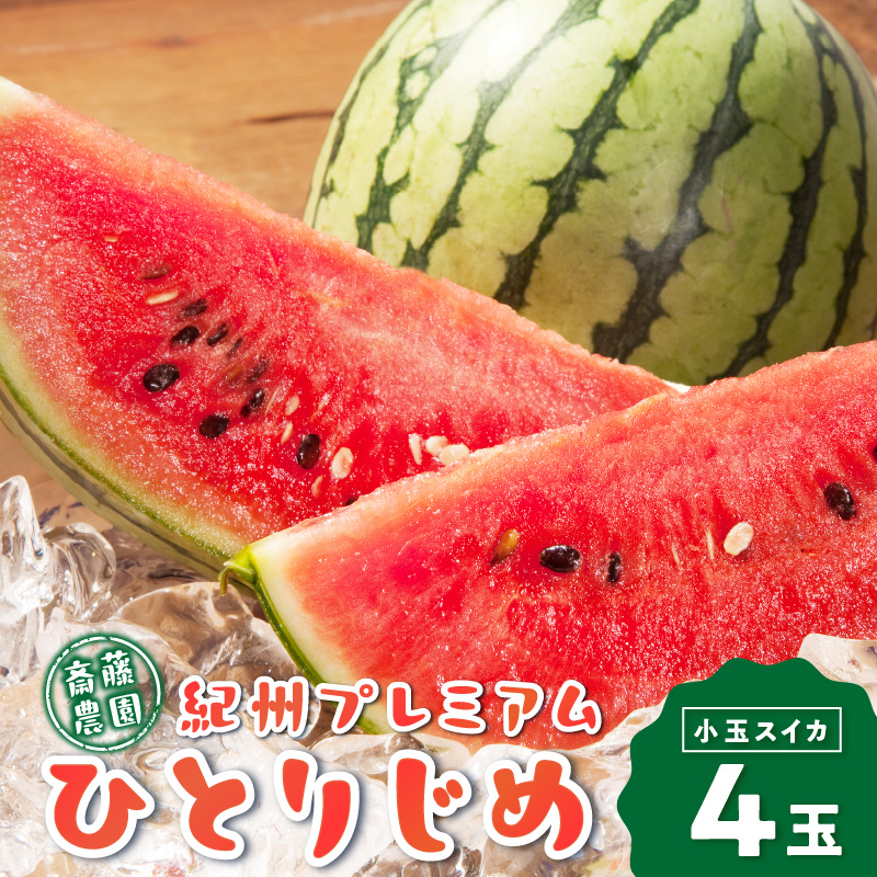 【0252-2】紀州プレミアムひとりじめ（小玉スイカ） 4玉7kg程度≪先行予約2026年6月初旬以降発送分≫