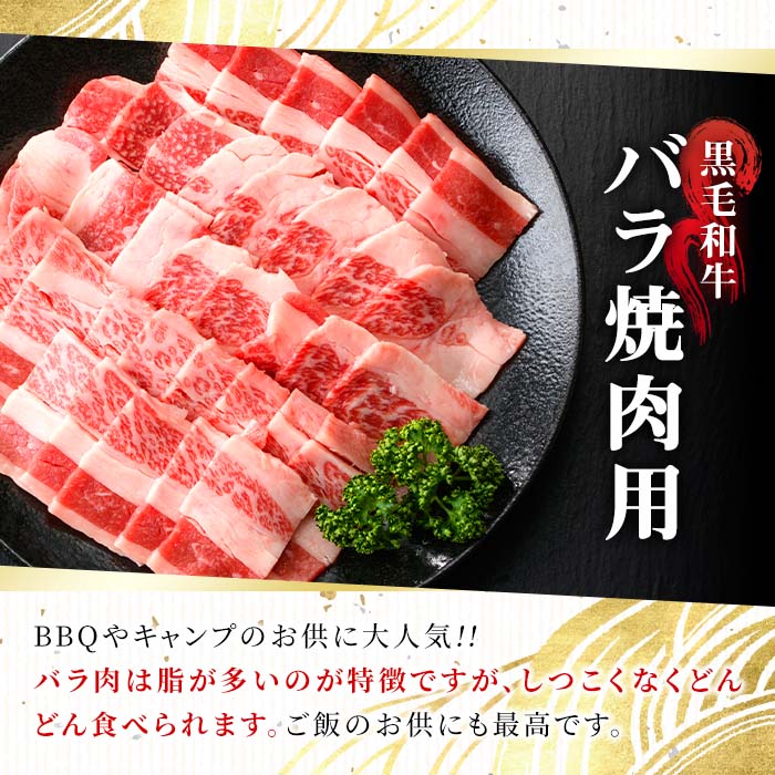 n165 ＜A4ランク＞鹿児島県産黒毛和牛バラ焼肉用(500g)【株式会社Meat you】