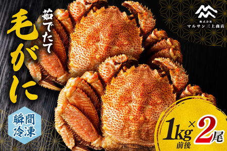 茹でたて毛がに(瞬間冷凍）1kg前後×2尾｜北海道産 毛ガニ 蟹 茹でたて 北海道 札幌市