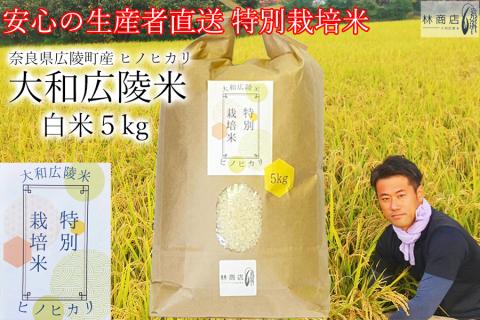 【令和7年度産】《新米》【11月下旬より順次発送予定】特別栽培米　奈良県広陵町産ヒノヒカリ　白米5kg