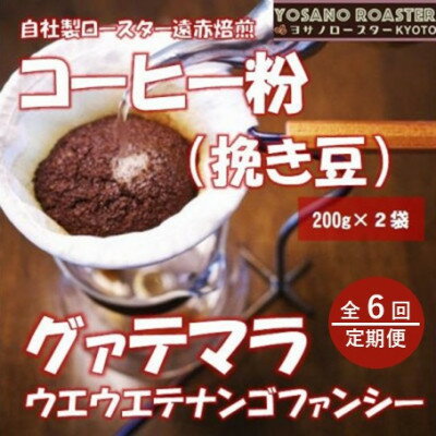 【ふるさと納税】【毎月定期便】コーヒー粉(挽き豆)グァテマラ ウエウエテナンゴファンシー 200g×2袋全6回【配送不可地域：離島】【4084573】