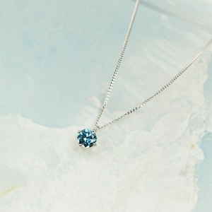 プラチナ900 ラボブルーダイヤネックレス 0.2ct クラウン LAB-PT900-007BL[AM325] / プラチナ900 ブルーダイヤヤモンド ネックレス クラウン アクセサリー ギフト プ