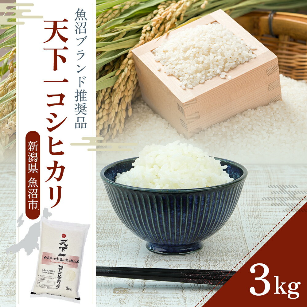 【ふるさと納税】令和7年産 魚沼 天下一コシヒカリ（商標） 3kg 本当に旨い飯に おかずはいらない 魚沼産 コシヒカリ ( 米 お米 こめ コメ おこめ 白米 こしひかり ) 新潟県 　お届け：寄附入金確認後、約2週間～1ヶ月ほどでお届け