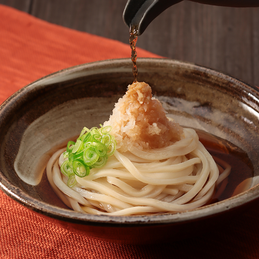 ＜亀城庵＞だし醤油讃岐「うどん」（並切麺・半生）300gx8