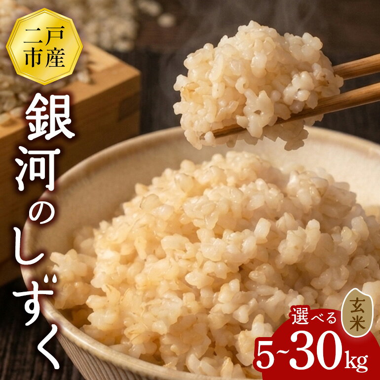 【ふるさと納税】 【令和7年産】二戸市産『銀河のしずく』玄米【選べる容量】5kg/10kg/30kg