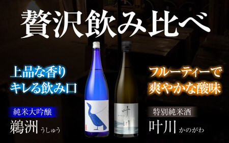 日本酒2種（鵜洲・叶川）飲み比べセット　愛媛県大洲市/一般社団法人キタ・マネジメント（大洲まちの駅あさもや）日本酒 純米大吟醸 特別純米酒 冷酒 飲み比べセット[AGCP810]