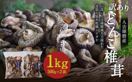 人吉球磨産 しいたけ 訳あり『どんこ』椎茸 500g 2袋【計1kg】 干し椎茸 干ししいたけ 乾椎茸 お取り寄せ