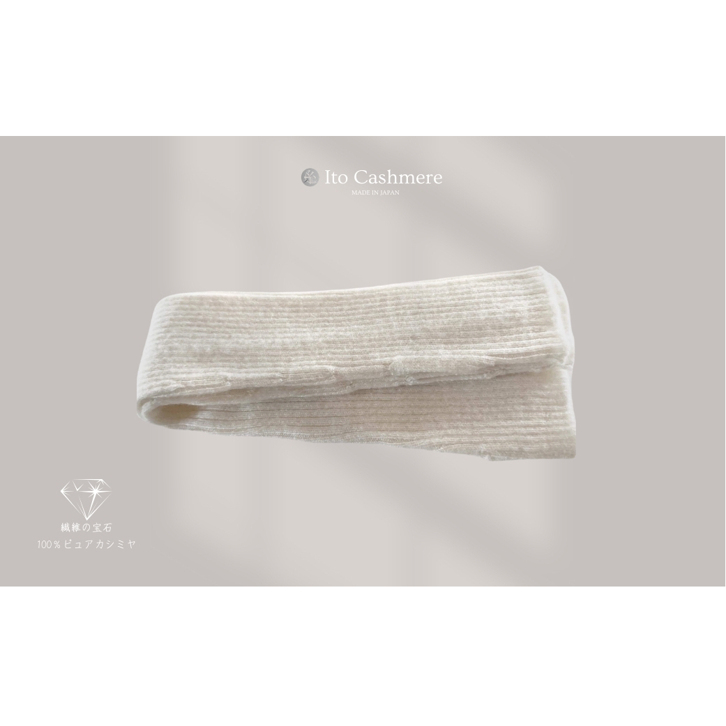 【100％ピュアカシミヤ】ハンドウオーマー オーガニックホワイト【高級 カシミア おしゃれ ファッション 防寒 かしみあ】 G625_イメージ5