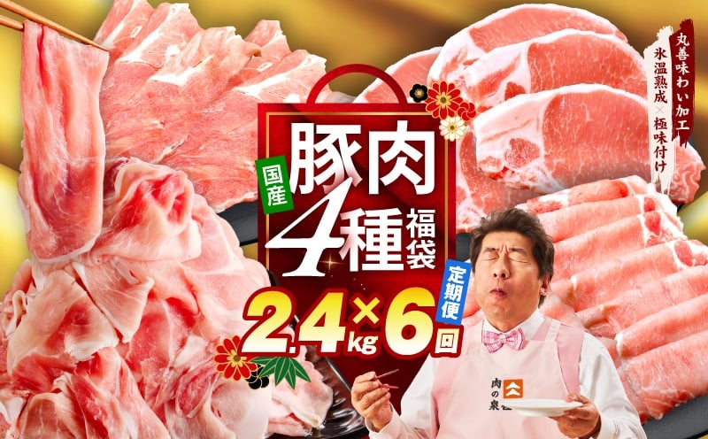 
            国産豚肉 4種 定期便 2.4kg×6回【氷温熟成×極味付け 小分け 300gパック ぶたにく 普段使い 野菜炒め 切り落とし 毎月配送コース】
          