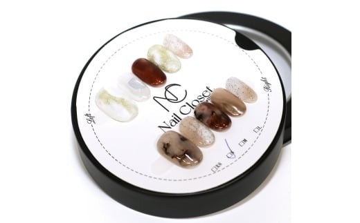 ネイルチップ　ミディアム【琥珀煙】XSサイズ　Antellijan大宮ネイルサロンのハンドメイド　M2-XS　【11100-2126】