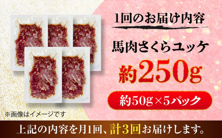 【全3回定期便】馬肉さくらユッケ 約250g(約50g×5パック) / 馬肉 ユッケ 馬刺しユッケ 小分け 生食用 熊本肥育 桜ユッケ 馬刺し 熊本県 おつまみ 晩酌 菊陽町【五右衛門フーズ】[BHC