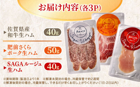 佐賀の生ハム3種で夢の饗宴 全3種（各3パック） / 佐賀県 [41AECT016]