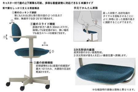 イトーキ『バーテブラ03』5本脚 抵抗付きウレタンキャスタータイプ CD張地：ダークオリーブ（KG825CDM1L4L2CF）【EI004SM1】