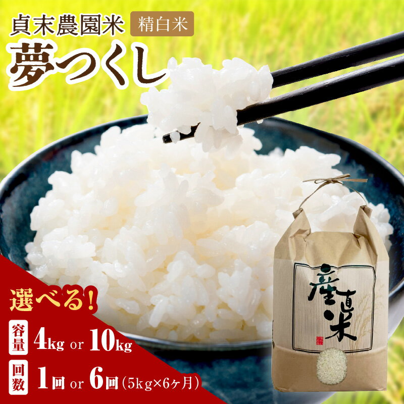 【ふるさと納税】＼選べる内容量！／貞末農園米 4kg 10kg 5kg×6ヶ月（夢つくし精白米）ごはん 単一原料米 米 お米 こめ 白米 弁当 おにぎり 夢つくし ふるさと納税 米 10kg 4kg 定期便 5kg