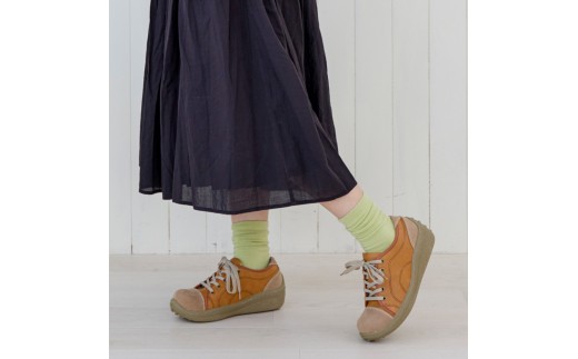 ポルカ｜キャメル  XL【39】(25.0cm) レディース スニーカー 幅広 甲高 外反母趾 ゆったり 3E 大人気 厚底 靴