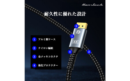 Hanx-Tech DP1.4 to HDMI1.4 変換ケーブル 1m AOP0033