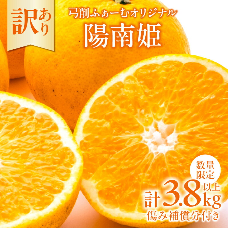 【ふるさと納税】先行予約 訳あり オリジナル ブランド 陽南姫 計3.8kg以上 傷み補償分付き 令和8年発送 期間限定 数量限定 フルーツ 果物 くだもの 柑橘 みかん 訳アリ 家庭用 不揃い 傷 規格外 国産 食品 デザート ジュース おやつ 希少 おすすめ 宮崎県 日南市 送料無料