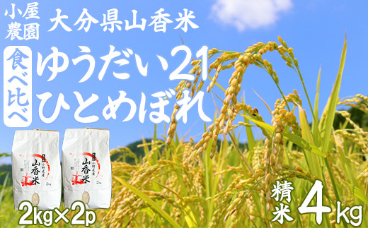 
            小屋農園の米 4kg 食べ比べ（精米：ゆうだい21・ひとめぼれ）＜159-012_6＞
          