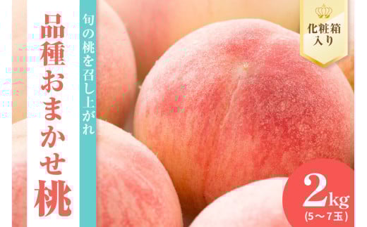 《 先行予約 数量限定 》 令和7年産 もも 2kg  品種おまかせ 5～7玉 〔 2025年8月中下旬～9月上旬頃お届け 〕 2025年産