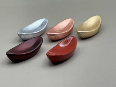 箸置き 舟型 箔貼り銀［NF225］