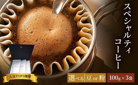 珈琲 クドー珈琲豆店 スペシャルティコーヒー 当店人気TOP3珈琲(豆 or 粉)【100g×3セット】 豆