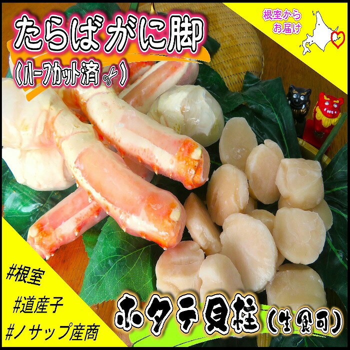【ふるさと納税】 ボイル冷凍たらばがに脚 ( ハーフカット ) 500g ・生ホタテ貝柱 600g セット ほたて ほたて貝柱 帆立 帆立貝柱 たらば タラバ タラバガニ たらばがに たらば蟹 タラバ蟹 かに カニ 蟹 お取り寄せ グルメ 海鮮 北海道 根室市 ふるさと納税 F-59011
